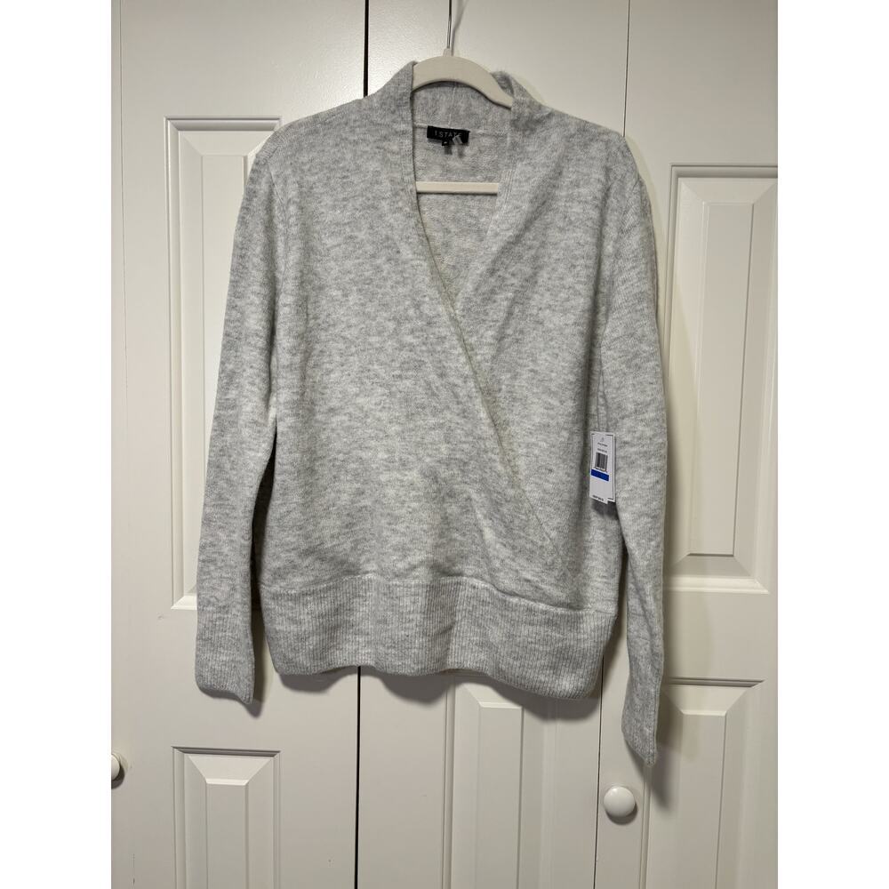 1.STATE XL Heather Gray Knit Cardigan Sweater - Picture 4 of 8